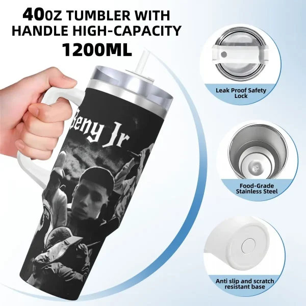 Stainless Steel Tumbler Rapper BENYs JR 2024 Tour Graphic Thermal Mug Insulated Cold Car Mugs Camping Custom Water Bottle 3