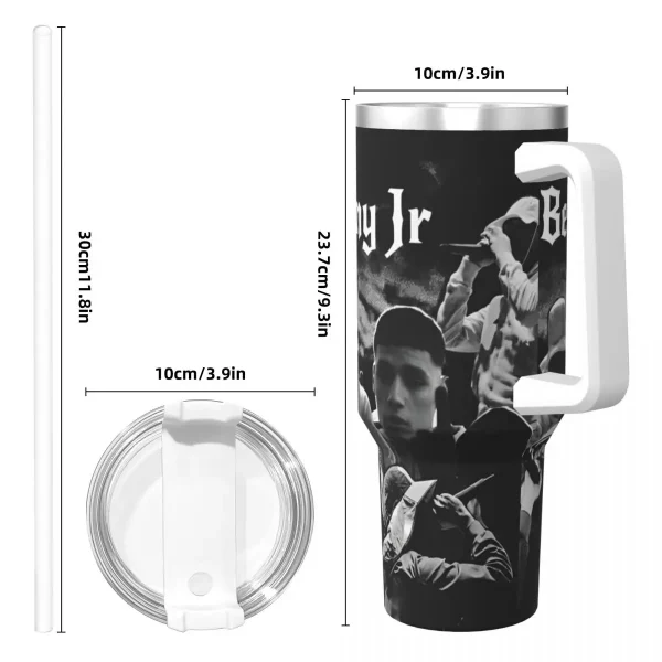Stainless Steel Tumbler Rapper BENYs JR 2024 Tour Graphic Thermal Mug Insulated Cold Car Mugs Camping Custom Water Bottle 4