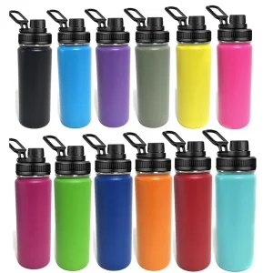 Custom Insulated Water Bottle 550ml 18 OZ Hydroes Stainless Steel Double Wall Vacuum Wide Mouth Flask for Sport 4 Lids Available 1