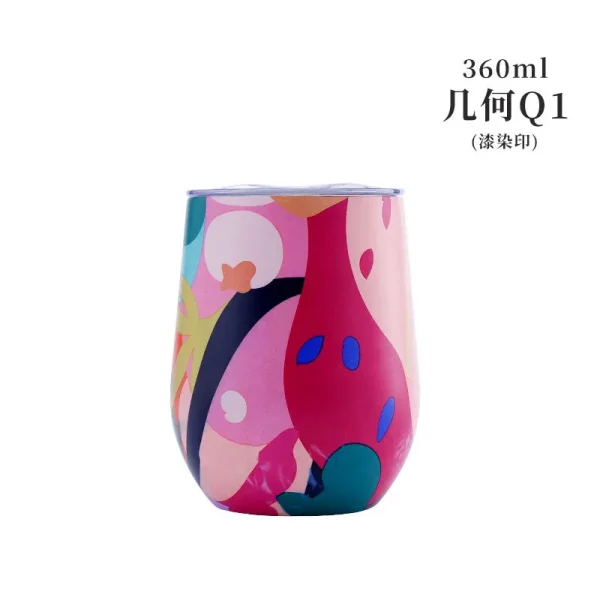 12OZ Egg Shaped Cup Stainless Steel Thermos Coffee Cup Tumbler Vacuum Flask Water Bottle Car Travel Mug Thermal Thermoses Custom 2