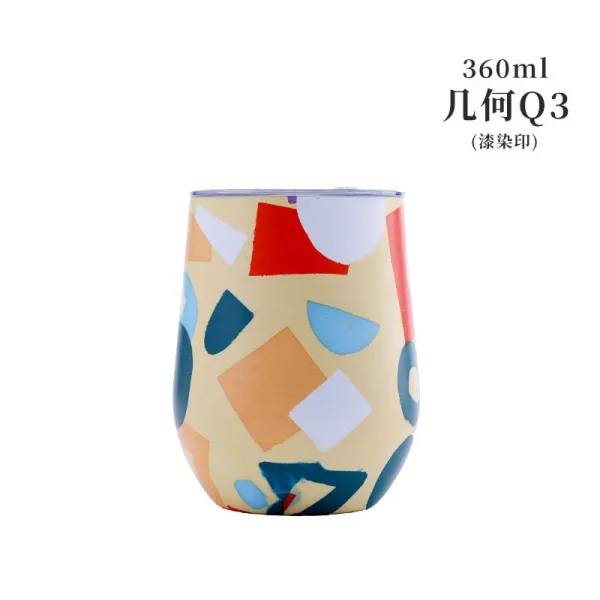 12OZ Egg Shaped Cup Stainless Steel Thermos Coffee Cup Tumbler Vacuum Flask Water Bottle Car Travel Mug Thermal Thermoses Custom 4