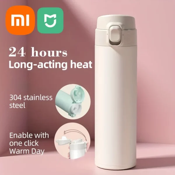 Xiaomi 16 oz Thermos Cup 304 Durable Stainless Steel Bottle for Hot and Cold Drinks Car Office Camping Travel Mug Birthday Gift 1