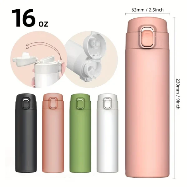 Xiaomi 16 oz Thermos Cup 304 Durable Stainless Steel Bottle for Hot and Cold Drinks Car Office Camping Travel Mug Birthday Gift 3