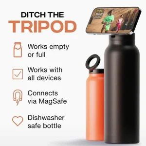Custom All-in- One 24oz Stainless Steel Insulated Water Bottle with Magnetic Tripod Phone Holder for Sports Water Bottle 1