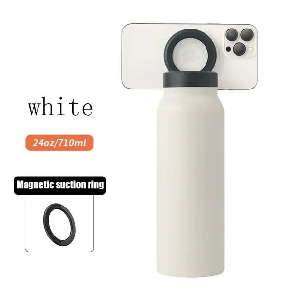 Custom All-in- One 24oz Stainless Steel Insulated Water Bottle with Magnetic Tripod Phone Holder for Sports Water Bottle 6