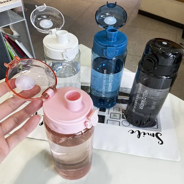 780ml Plastic Water Bottle for Drinking Portable Sport Tea Coffee Cup Kitchen Tools Kids Water Bottle for School Transparent 2