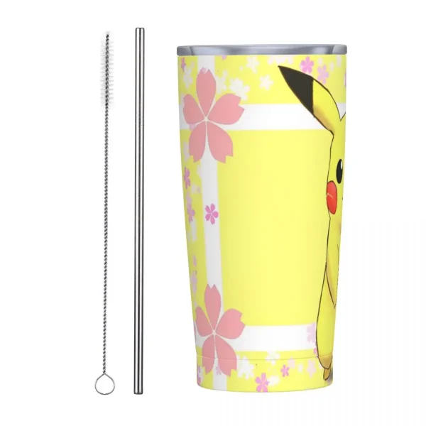 Stainless Steel Tumbler Pokemon Pikachu Thermal Mug Portable Hot Drinks Car Mugs Travel Custom Water Bottle 2