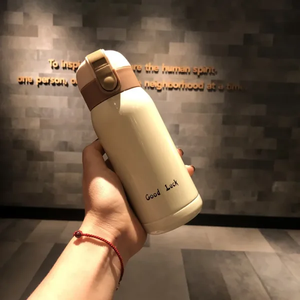 1-2PCS New Design Small Mini Pop-up Lid Portable Double Wall Insulated Stainless Steel Water Bottle For Kids 5