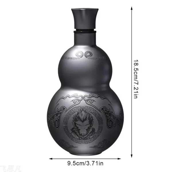 304 Stainless Steel Thermal Insulation Cup Black Game Cosplay Lanyard Outdoor Portable Wukong Theme Gourd Style Water Bottle 6