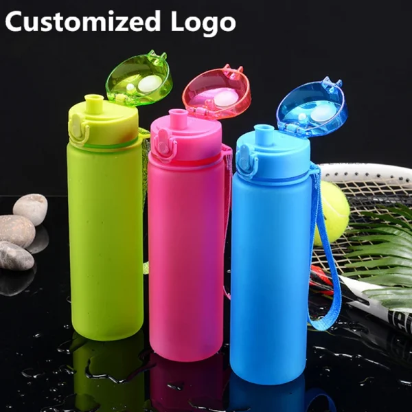 Sports Water Bottles Colorful Personalized Portable Safety Hard PC Plastic 560ML Drinking Cup Student Birth Gift Customize Logo 2