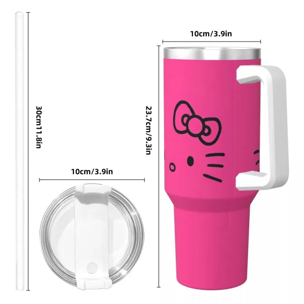 Stainless Steel Tumbler Kawaii Hello Kitty Coffee Mug Insulated Cold Drink Car Mugs Beach Custom Water Bottle 4