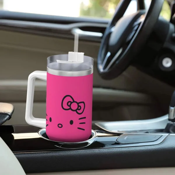 Stainless Steel Tumbler Kawaii Hello Kitty Coffee Mug Insulated Cold Drink Car Mugs Beach Custom Water Bottle 6