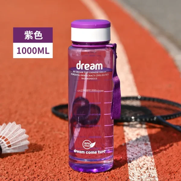 1 Pcs 1000ML Summer Plastic Sports Water Bottle Student Large Capacity Drinking Bottle Fitness Cup Outdoor Portable Kettle 6