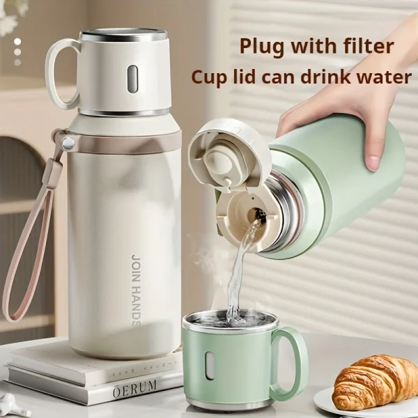 600ML Thermal Water Bottle Stainless Steel Thermos Bottle Keep Cold and Hot Water Bottle Thermos for Tea Coffee Vacuum Flasks 1
