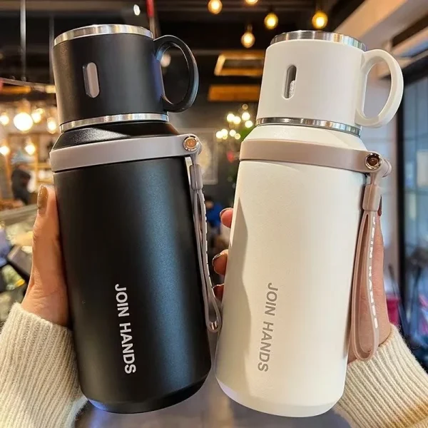 600ML Thermal Water Bottle Stainless Steel Thermos Bottle Keep Cold and Hot Water Bottle Thermos for Tea Coffee Vacuum Flasks 3
