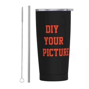 DIY Your Picture Tumbler Vacuum Insulated Customized Coffee Cups with Lid Straw Double Wall Mug Water Bottle, 20oz 1