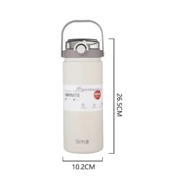 1.2L Large Capacity  Bottle with Straw Stainless Steel Double Drinking Straw Thermal Water Bottle Keep Cold and Hot Thermos Cup 6