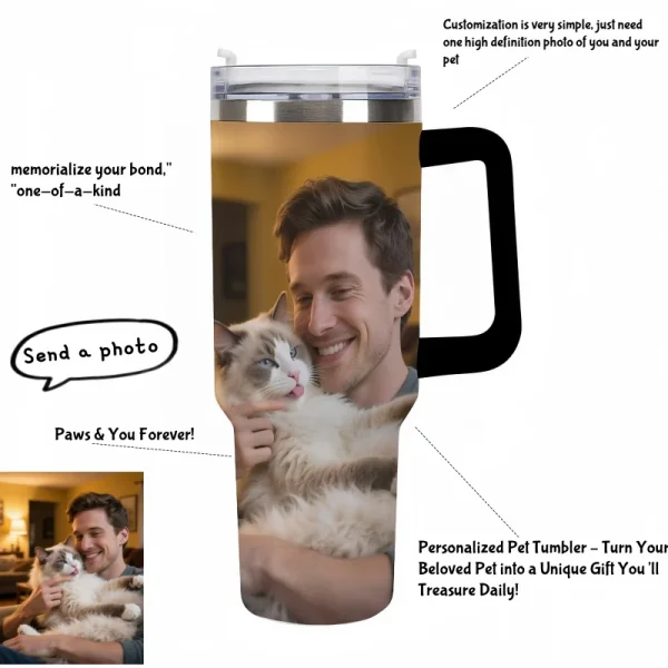 Custom Pet Water Cup Pet Photo Water Bottle Car Insulated Water Cup Tumbler Wedding Commemorative Water Cup Custom Gift Cup 1