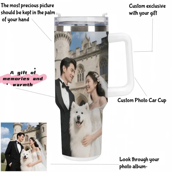 Custom Pet Water Cup Pet Photo Water Bottle Car Insulated Water Cup Tumbler Wedding Commemorative Water Cup Custom Gift Cup 4