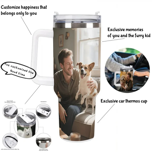 Custom Pet Water Cup Pet Photo Water Bottle Car Insulated Water Cup Tumbler Wedding Commemorative Water Cup Custom Gift Cup 5