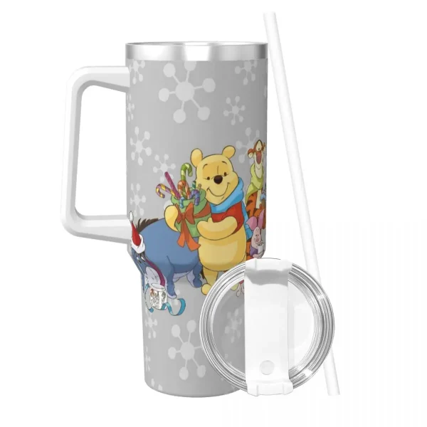 Stainless Steel Tumbler Pooh Bear   Large Capacity Thermal Cups Keep Heat Cold and Hot Car Mugs Beach Custom Water Bottle 2