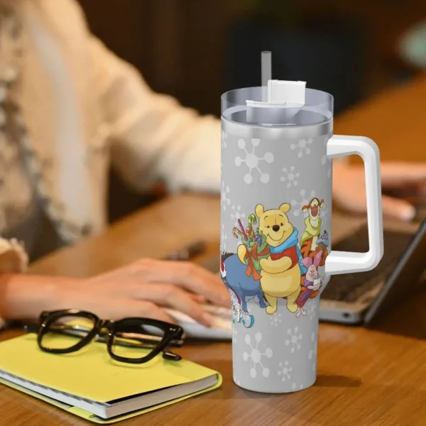 Stainless Steel Tumbler Pooh Bear   Large Capacity Thermal Cups Keep Heat Cold and Hot Car Mugs Beach Custom Water Bottle 6