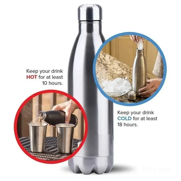 350/500/750/1000ml Double Wall Stainles Steel Sport Water Bottle Thermos Bottle Keep Hot and Cold Insulated Vacuum Flask 4