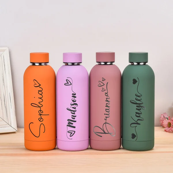 500ml Free Personalized Water Bottle Bridesmaid Proposal Custom Bottle Name for Wedding Souvenirs Bridesmaids Gift 4