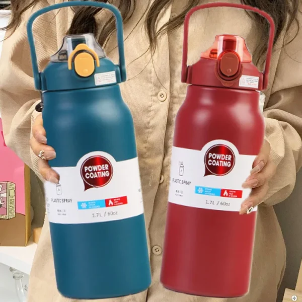 1.3L/1.7L Large Capacity Thermo Bottle Stainless Steel Thermal Thermo Water Portable Vacuum Mug Thermos Insulated Cup Tumbler 1