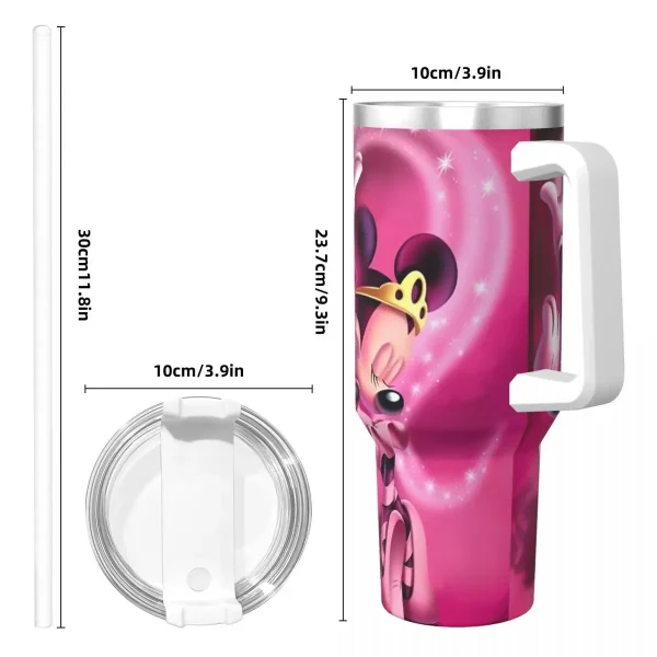 Stainless Steel Tumbler Minnie Mouse Cartoon Thermal Mug Portable Hot Drinks Mugs Cup Travelist Custom DIY Water Bottle 3