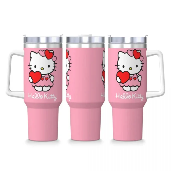 Stainless Steel Tumbler Kawaii Hello Kitty Thermal Mug Cute Cartoon Insulated Cold and Hot Mugs Cup Driving Custom Water Bottle 1