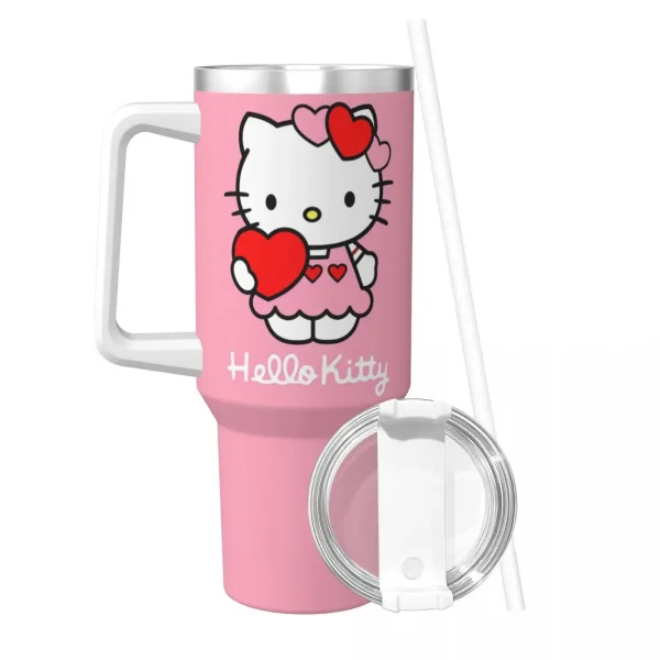 Stainless Steel Tumbler Kawaii Hello Kitty Thermal Mug Cute Cartoon Insulated Cold and Hot Mugs Cup Driving Custom Water Bottle 2