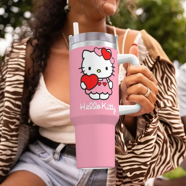 Stainless Steel Tumbler Kawaii Hello Kitty Thermal Mug Cute Cartoon Insulated Cold and Hot Mugs Cup Driving Custom Water Bottle 6
