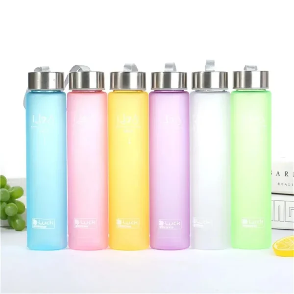 280ML Plastic Water Cup Frosted Drinking Bottle Girl Boy Portable Leak Proof Sports Bottle Drinkware Kitchen Dining Bar Home 5