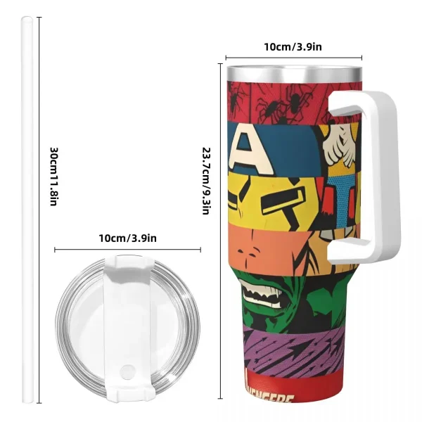 Stainless Steel Tumbler Marvel Avengers Thermal Mug Leakproof Cold and Hot Mugs Cup Travel Custom Water Bottle 4