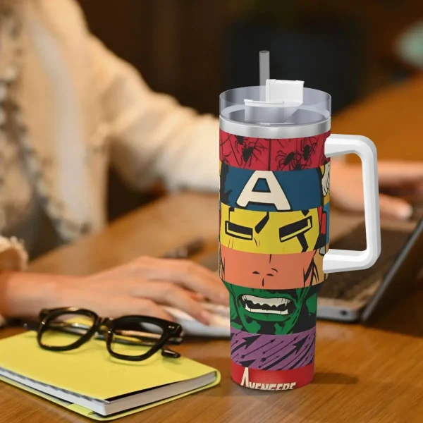 Stainless Steel Tumbler Marvel Avengers Thermal Mug Leakproof Cold and Hot Mugs Cup Travel Custom Water Bottle 6