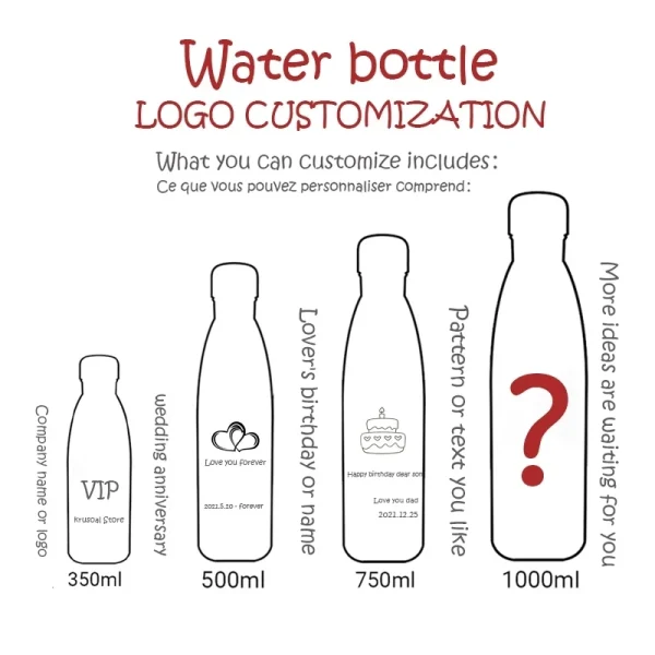 Customized Double-Wall Vacuum Thermos Bottle Sports Bottle Shaker Cup Outdoor Climbing Water Cup Creative Commemorative Gifts 6