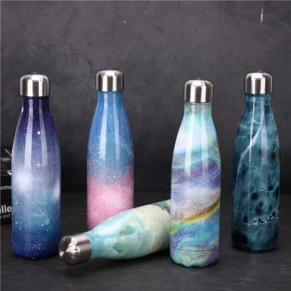 500ml Double Wall Stainles Steel Water Bottle Thermos Keep Hot and Cold Insulated Vacuum Flask for Sport 2
