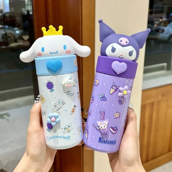 Sanrio Hello Kitty Water Cup 350Ml Kawaii My Melody Thermos Cups Anime Cartoon Kuromi Juice Cup Insulated Water Bottle Kid Gifts 2