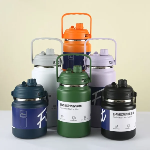 Stainless Steel Insulated Water Bottle Large Capacity 1.5/2/2.5L Sport Thermal Cup Double Layer Fall-resistant Vacuum Flask 1