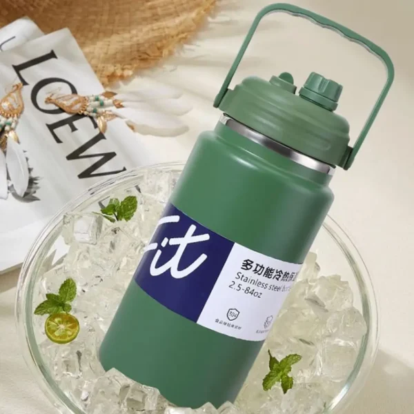Stainless Steel Insulated Water Bottle Large Capacity 1.5/2/2.5L Sport Thermal Cup Double Layer Fall-resistant Vacuum Flask 4