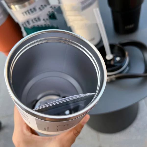 Tyeso Coffee Cup Double-Layer Thermal Insulation And Cold Storage Ice Large-Capacity Stainless Steel Double-Drink Water Bottle 6