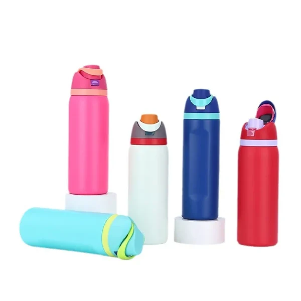 Thermos Cup 24/32oz Double-Layer Stainless Steel Space Kettle Water Bottle with Straw Car Outdoor Sports Camping Sports 3