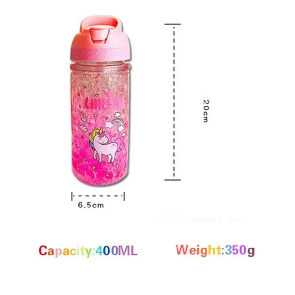 Stylish Double Straw Unicorn Ice Cup Summer Cold Drink Juice Coffee Water bottle Boy's Girl's Portable Plastic Cups Novelty Gift 5