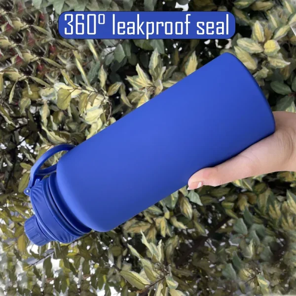 1L Large Capacity Sports Thermos Cup With Handle,Stainless Steel Vacuum Flasks,Gym Drinkware,Wide Mouth Camping Water Bottle 3