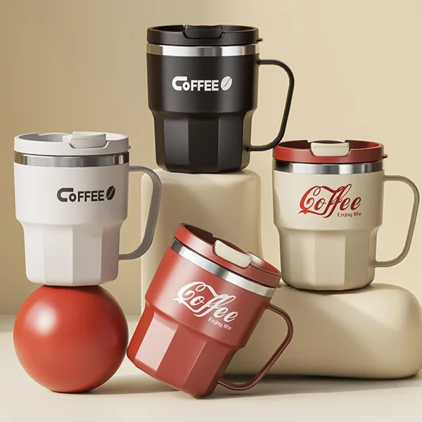 WORTHBUY 304 Stainless Steel Insulated Water Cup Double-Walled Drinking Cup Travel Portable Anti Scalding Milk Coffee Cup 1