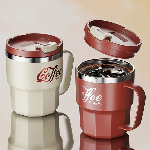 WORTHBUY 304 Stainless Steel Insulated Water Cup Double-Walled Drinking Cup Travel Portable Anti Scalding Milk Coffee Cup 2