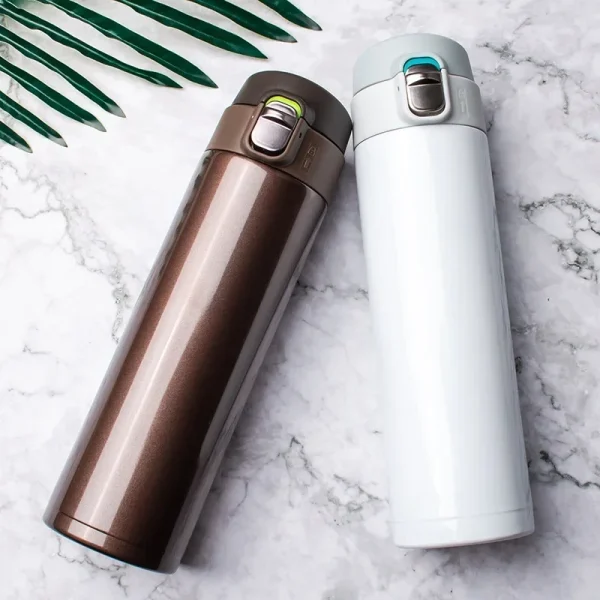 500ML Stainless Steel Bouncing Cover Vacuum Flask Thermos Cup Coffee Tea Milk Thermo Bottle Stainless Steel Coffee Mug Thermos 2