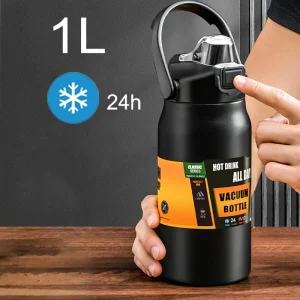 Insulated Cold Water Bottle 1000ml/1500ml/1 Liter Large Capacity  Stainless Steel Leak Proof Vacuum Tumbler 1