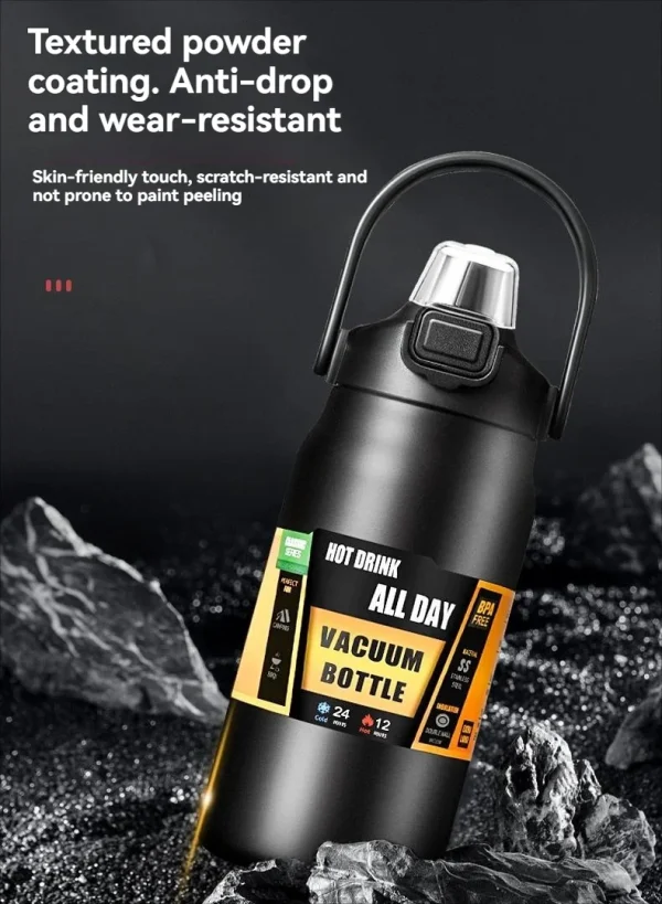 Insulated Cold Water Bottle 1000ml/1500ml/1 Liter Large Capacity  Stainless Steel Leak Proof Vacuum Tumbler 4